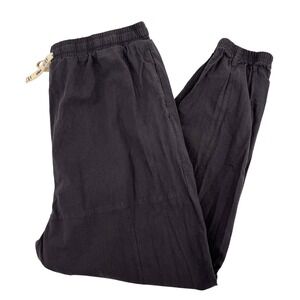 Kidoriman Mens XXL Charcoal Gray Linen Blend Joggers Elastic Waist Streetwear